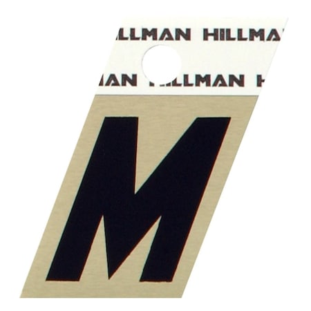 Hillman HILLMAN 1.5 in. Black Aluminum Self-Adhesive Letter M 1 pc, PK6 840518